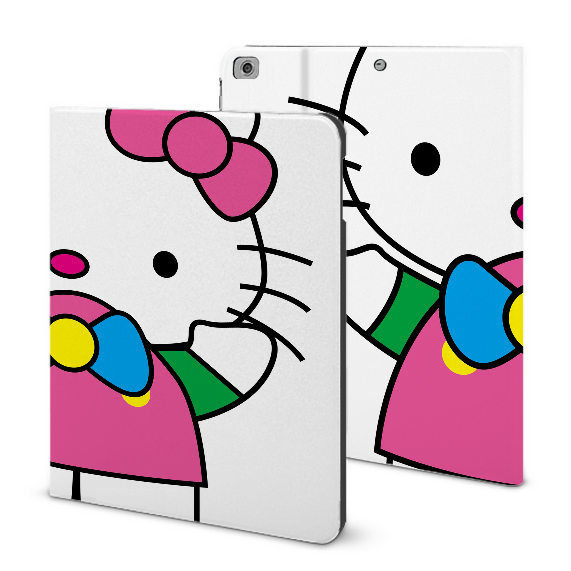 （画像用） Hello Kitty ハローキティ IPad ケース ブック型 PUレザー TPU 耐衝撃 軽量 薄型 ペン収納なし 全面保護 IPad 各モデル対応